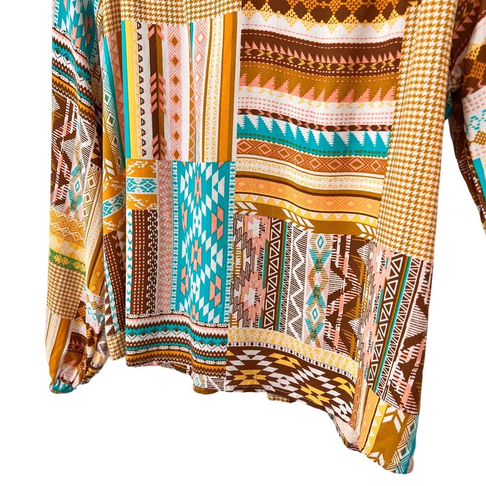 Anthropologie Savanna Jane Large Boho Blouse Shirt Top Boho Festival Tropical - Picture 6 of 9